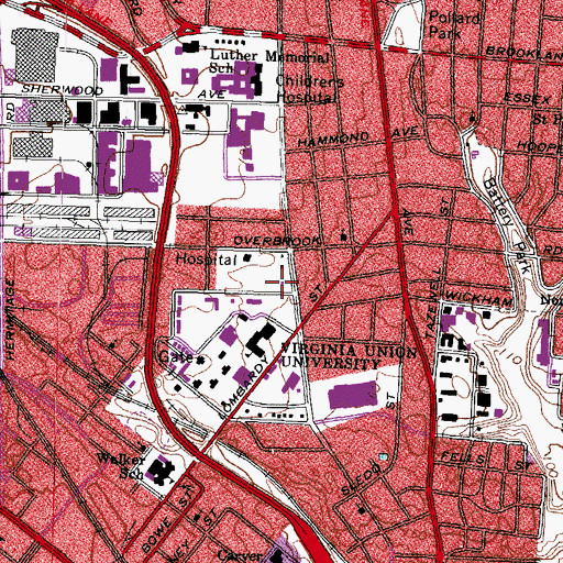 Topographic Map of University Relations Building, VA