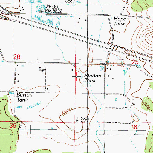 Topographic Map of Station Tank, AZ