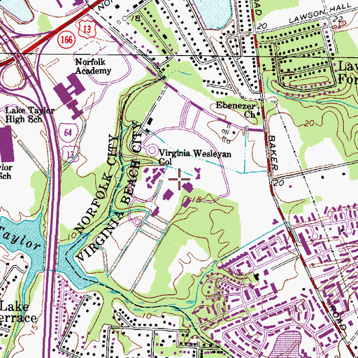 Topographic Map of Clarke Hall, VA