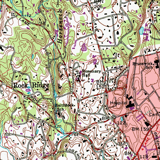 Topographic Map of Rosemary Hall, CT