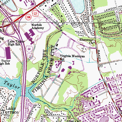 Topographic Map of Louise Eggleston Hall, VA