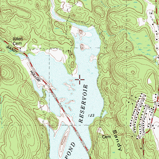 Topographic Map of Rosemond Lake, CT