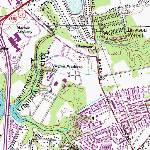 Topographic Map of Penzold Tennis Center, VA