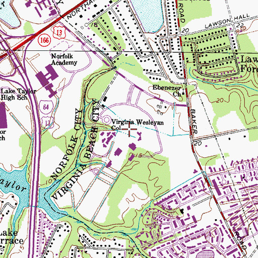 Topographic Map of Reverend Joseph S Johnston Hall, VA