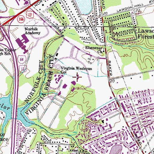 Topographic Map of Roop Hall, VA