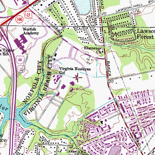 Topographic Map of Walter Clarke Gum Hall, VA