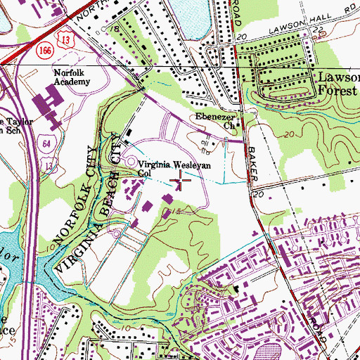 Topographic Map of William Travis Smithdeal Hall, VA