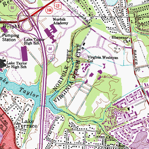 Topographic Map of Wilson Arbortum, VA