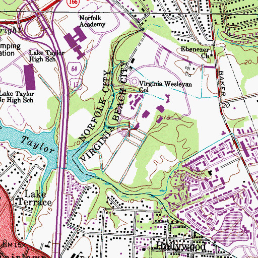 Topographic Map of Women of Wesleyan Greenhouse, VA