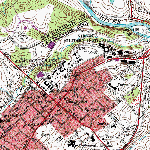 Topographic Map of 11 University Place, VA