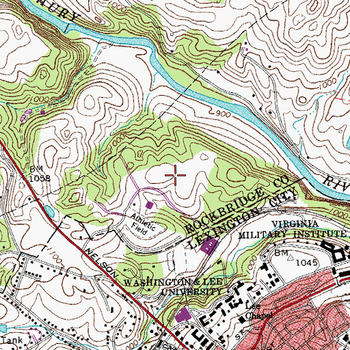 Topographic Map of Captain Dick Smith Baseball Field, VA