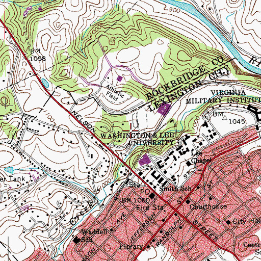 Topographic Map of Chi Omega Sorority House, VA