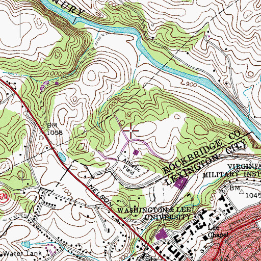 Topographic Map of Duchossois Tennis Center, VA
