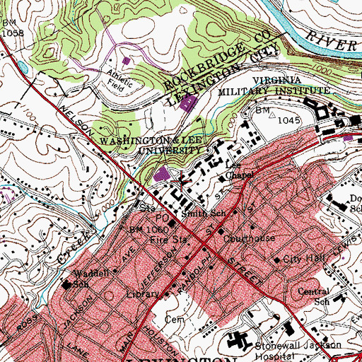 Topographic Map of Graham - Lees Dormitory, VA