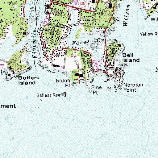 Topographic Map of Roton Point, CT