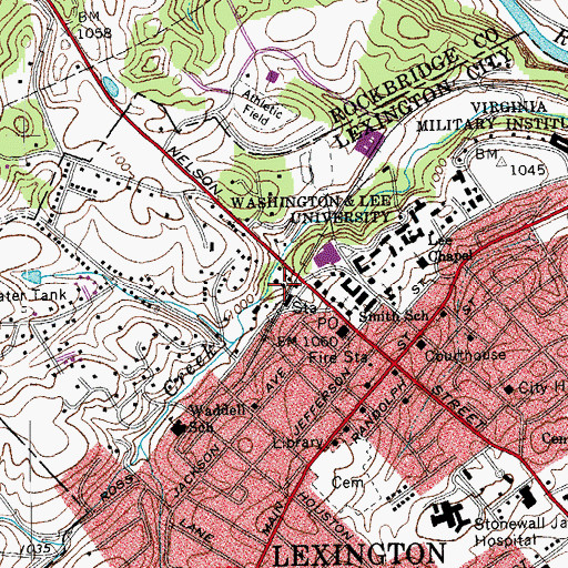 Topographic Map of Lenfast Center for the Performing Arts, VA