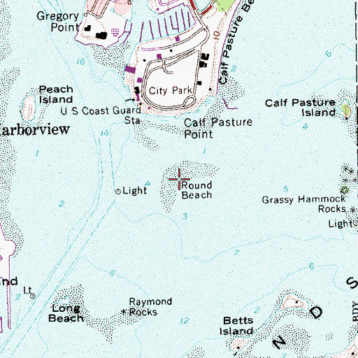 Topographic Map of Round Beach, CT