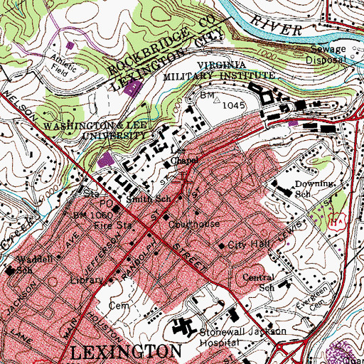 Topographic Map of Pi Kappa Alpha Fraterity House, VA