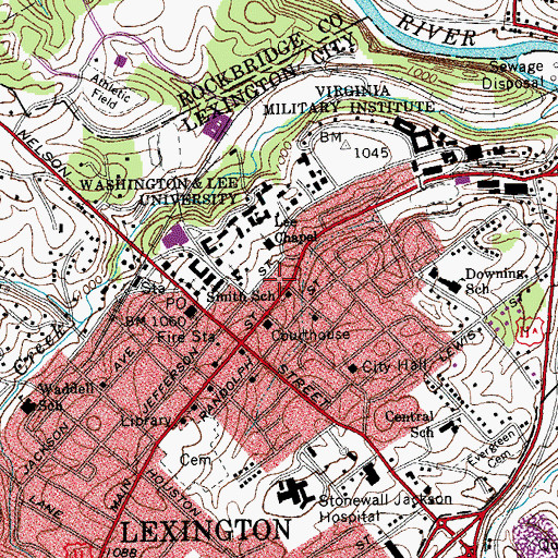 Topographic Map of Sigma Nu Fraternity House, VA