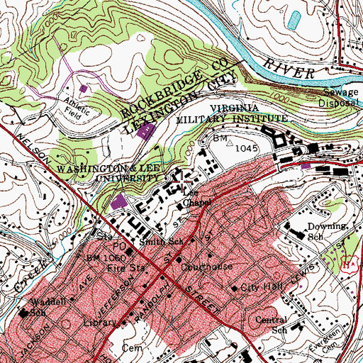 Topographic Map of Watson Pavilion, VA