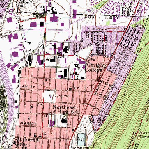 Topographic Map of Center for Computing and Mathematics, PA