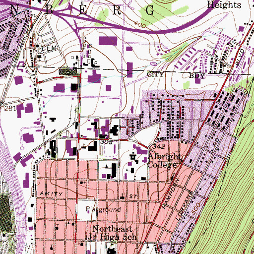 Topographic Map of Krause Hall, PA