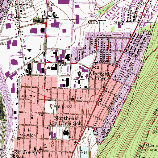 Topographic Map of Masters Hall, PA