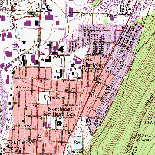 Topographic Map of Teel Hall, PA