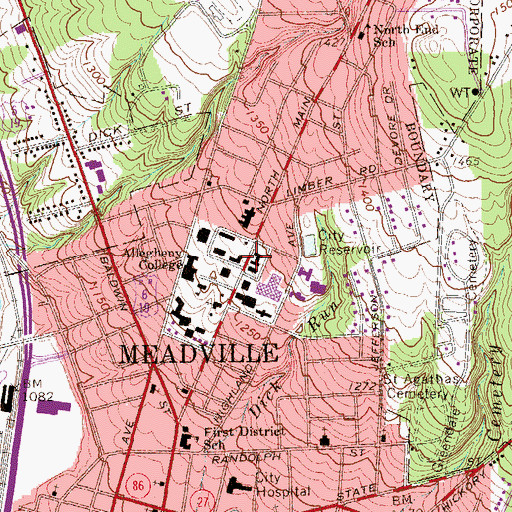 Topographic Map of Caflisch Hall, PA