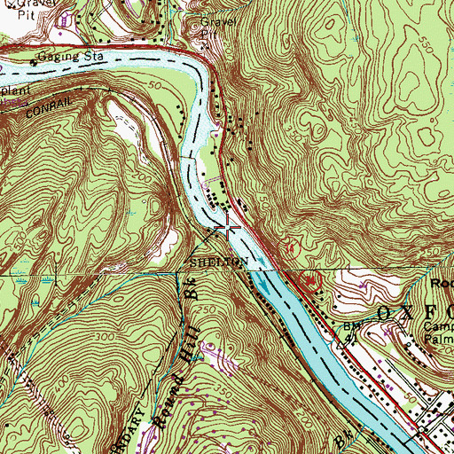 Topographic Map of Round Hill Brook, CT