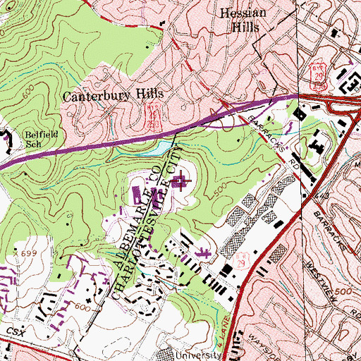 Topographic Map of Judge Advocate General's School, VA