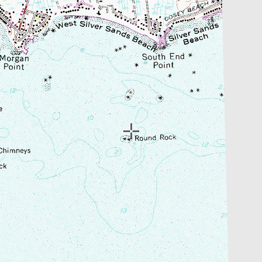 Topographic Map of Round Rock, CT