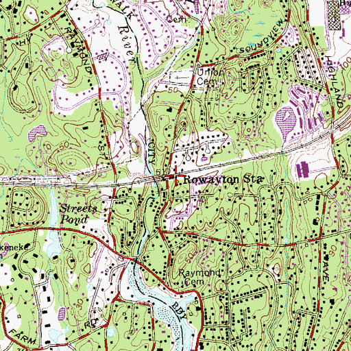 Topographic Map of Rowayton Station, CT