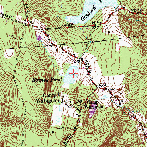 Topographic Map of Rowley Pond, CT