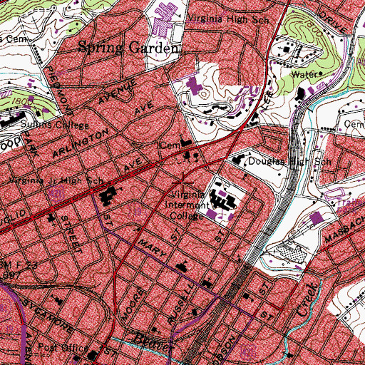 Topographic Map of Adult Degree Center, VA