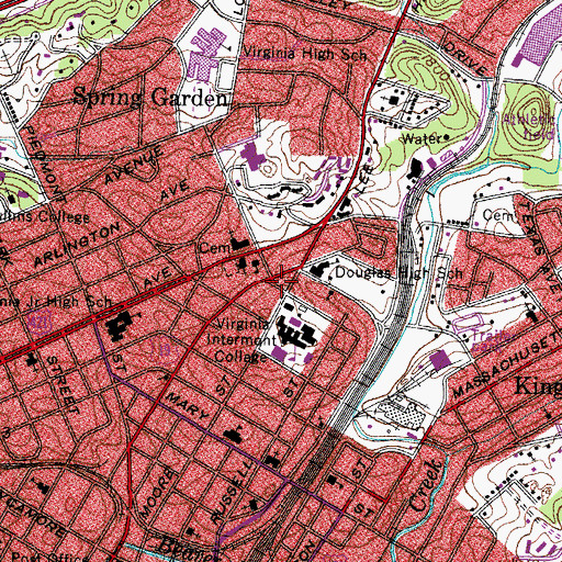 Topographic Map of Blevins Art Building, VA