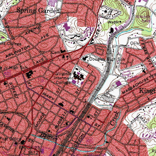 Topographic Map of Dance Studios, VA