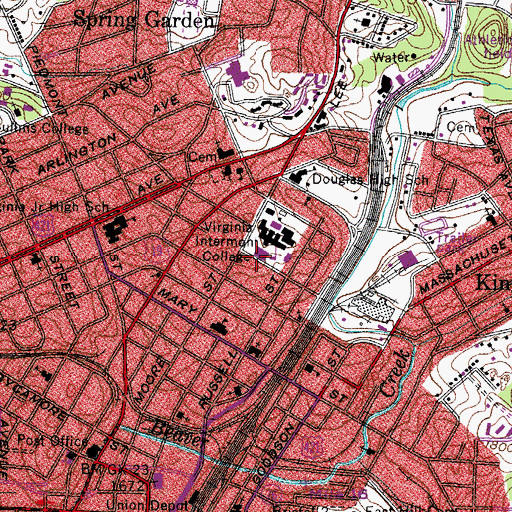 Topographic Map of Harrison - Jones Hall, VA