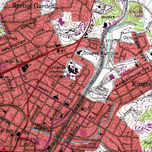Topographic Map of Intermont Hall, VA