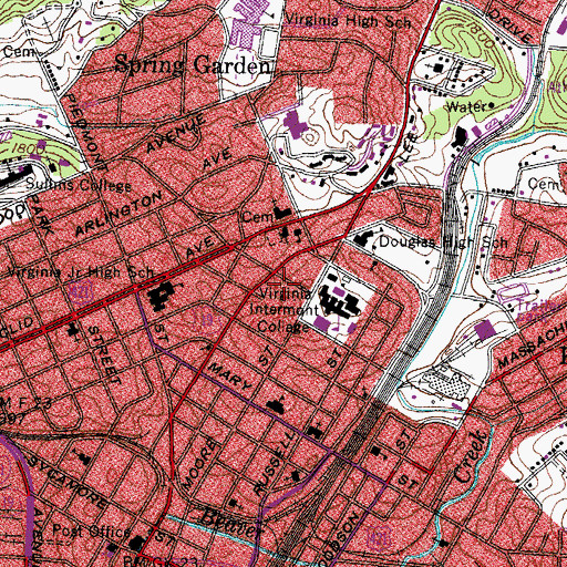 Topographic Map of Paralegal Center, VA