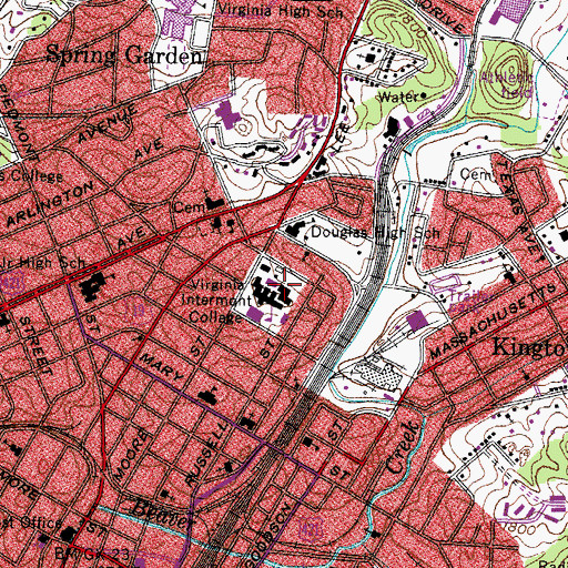 Topographic Map of Smith - Canter Gymnasium, VA