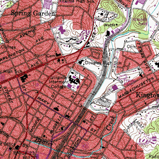 Topographic Map of Turner Student Center, VA