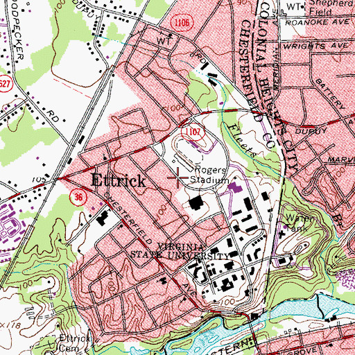 Topographic Map of Resource and Development Center, VA