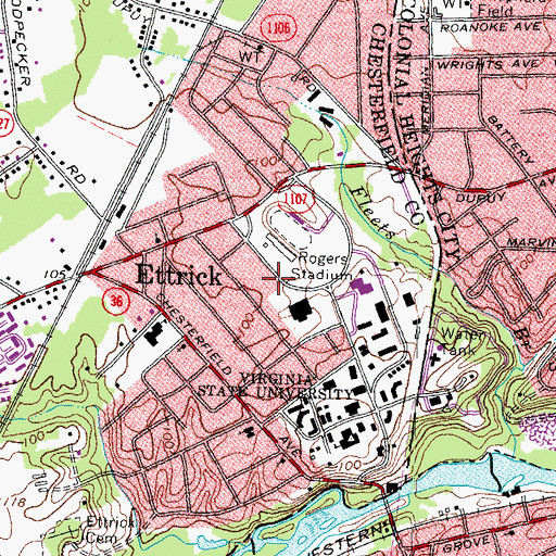 Topographic Map of School of Graduate Studies and Continuing Education, VA