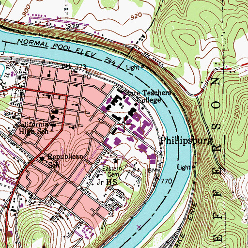 Topographic Map of Noss Annex, PA