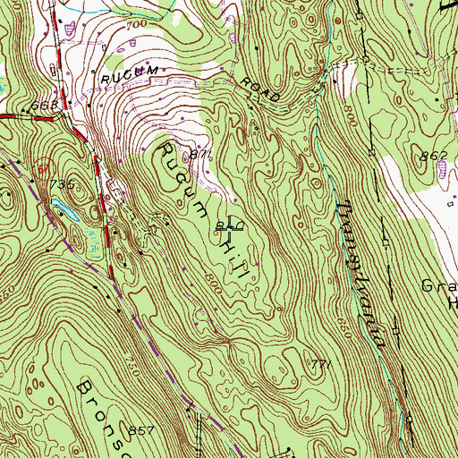 Topographic Map of Rucum Hill, CT