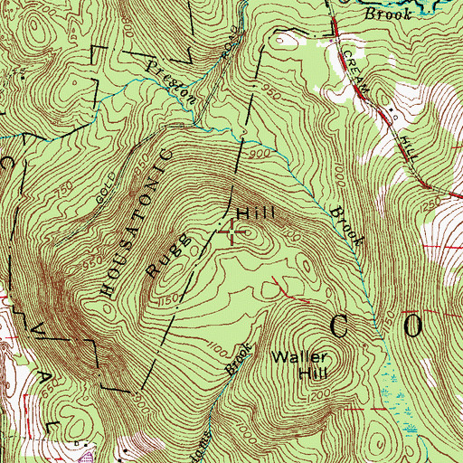 Topographic Map of Rugg Hill, CT