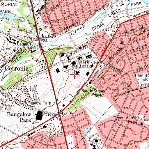 Topographic Map of Cynthia Blaschak Softball Field, PA