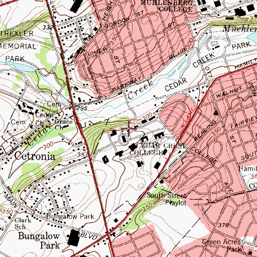 Topographic Map of Hartzel Hall, PA