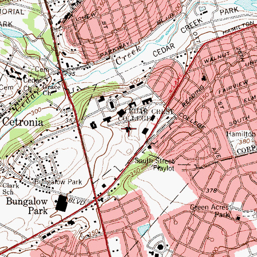 Topographic Map of Steinbright Hall, PA
